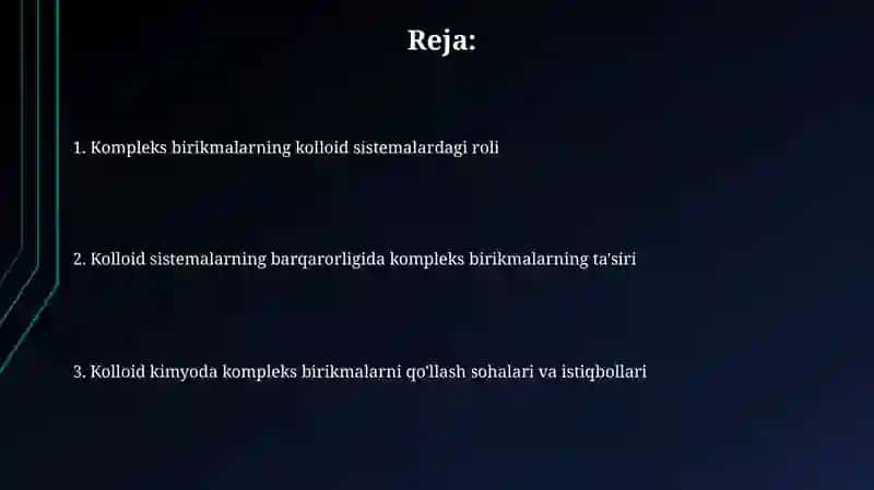 Kompleks birikmalarning kalloid kimyodagi ahamiyati 2