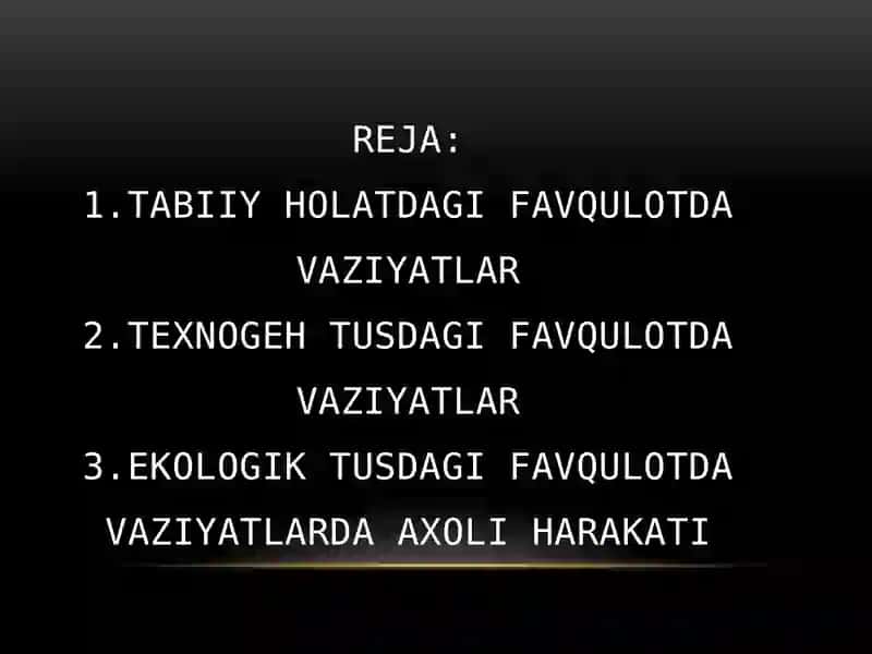 Tabiiy Ekstremal Vaziyatlarning Tavsifi 2