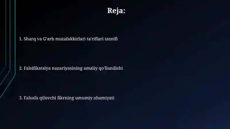 Sharq va G'arb mutafakkirlarining falsafaviy tamoyillari 2