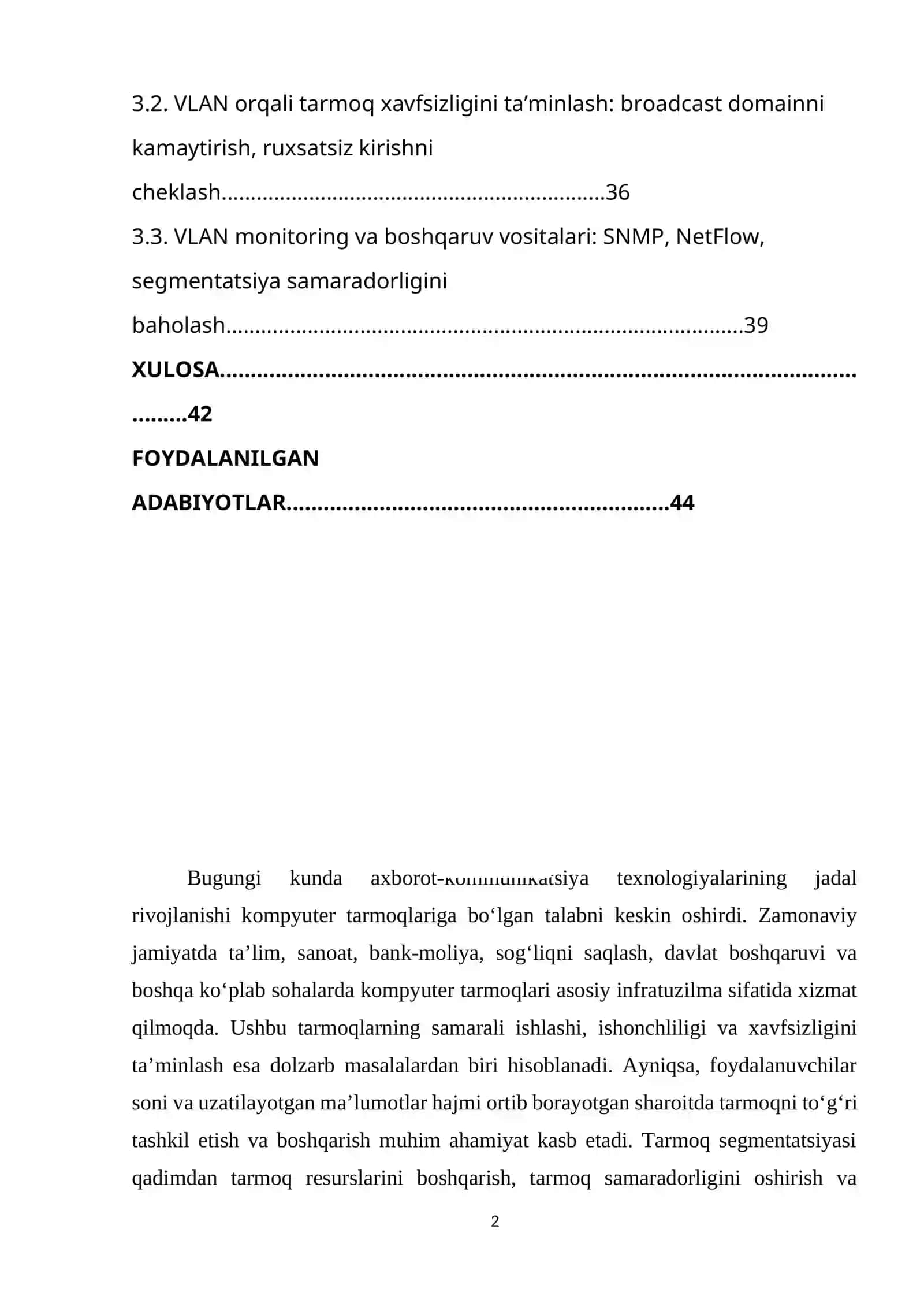 Vlan texnalogiyasi orqali tarmoqni segmentatsiya qilish usullari 2