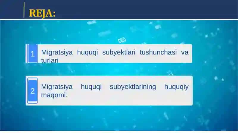 Xalqaro migratsiya huquqi fani 2
