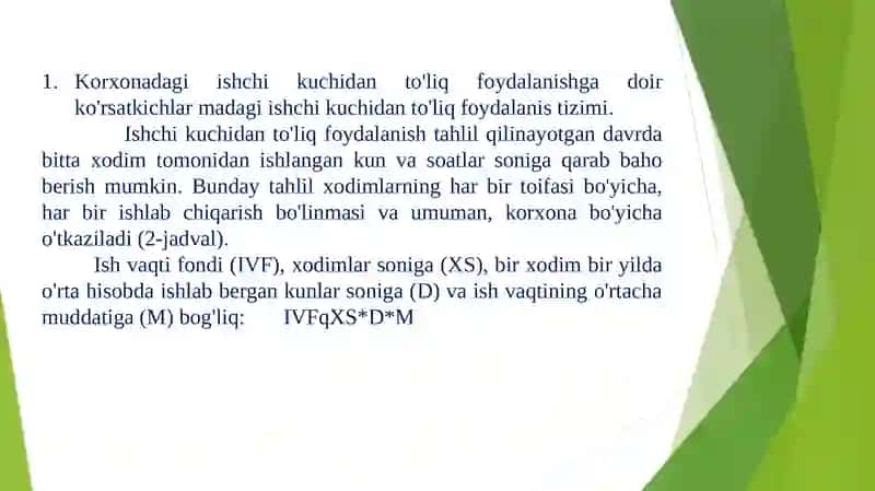 Ish vaqtidan foydalanishni tahlil 2