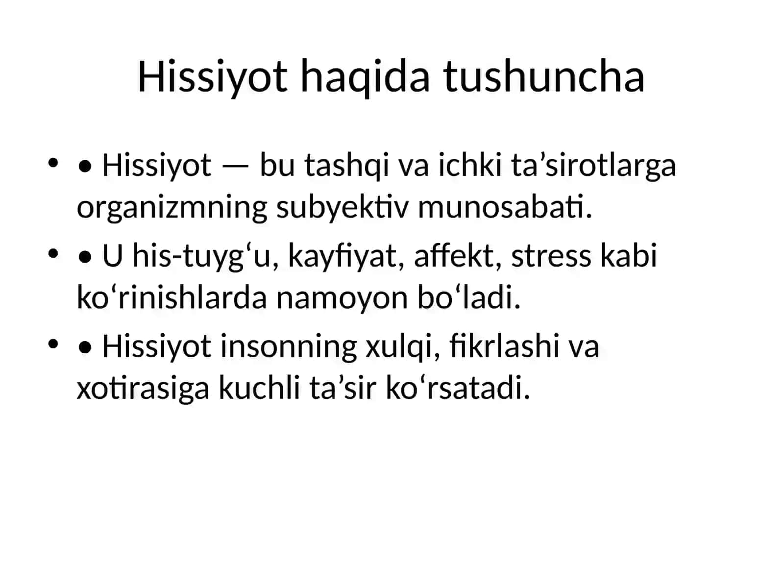Hissiyot va uning nerv-fiziologik asoslari 2