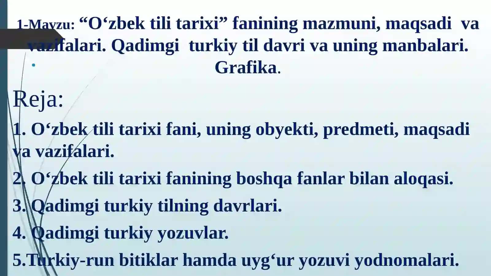 O‘zbek tili tarixi 2