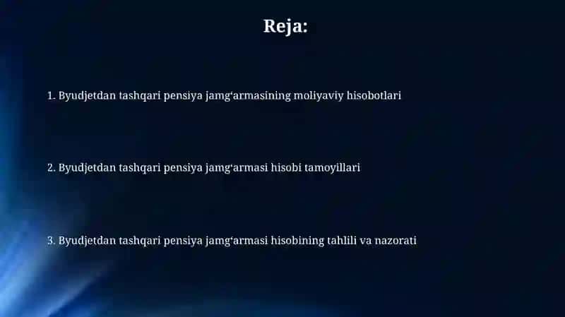 Byudjetdan tashqari pensiya jamg’armasi Buxgalteriyasi 2