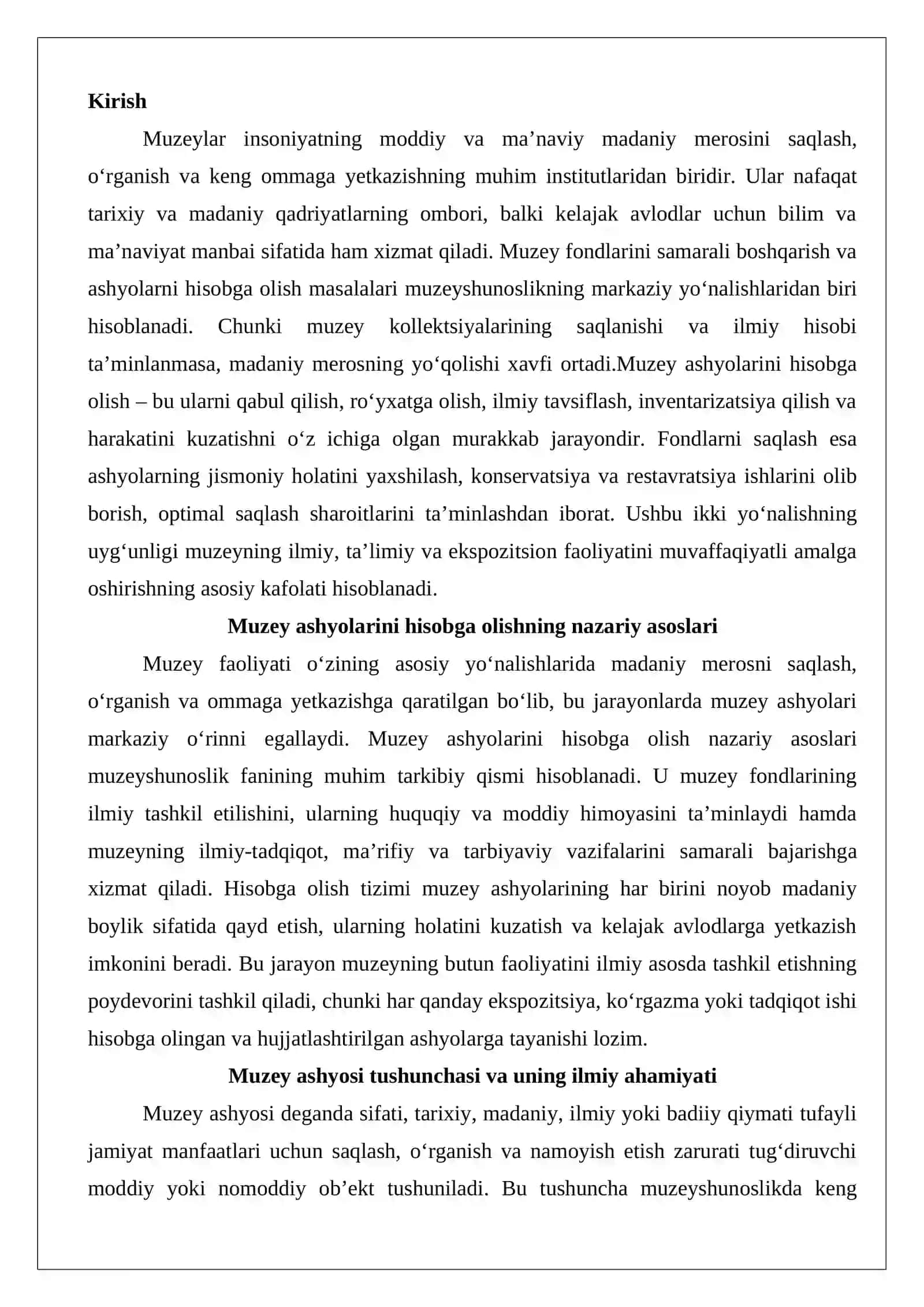 Muzey ashyolarini hisobga olish va muzey fondlarini saqlash 2