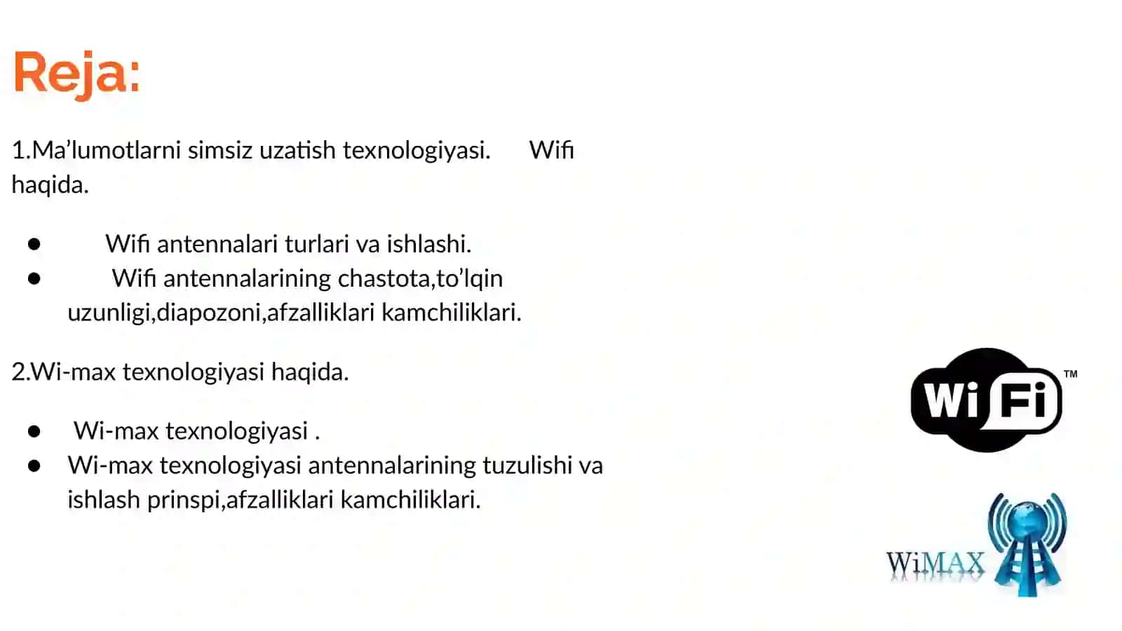 Simsiz tarmoq texnologiyasi 2