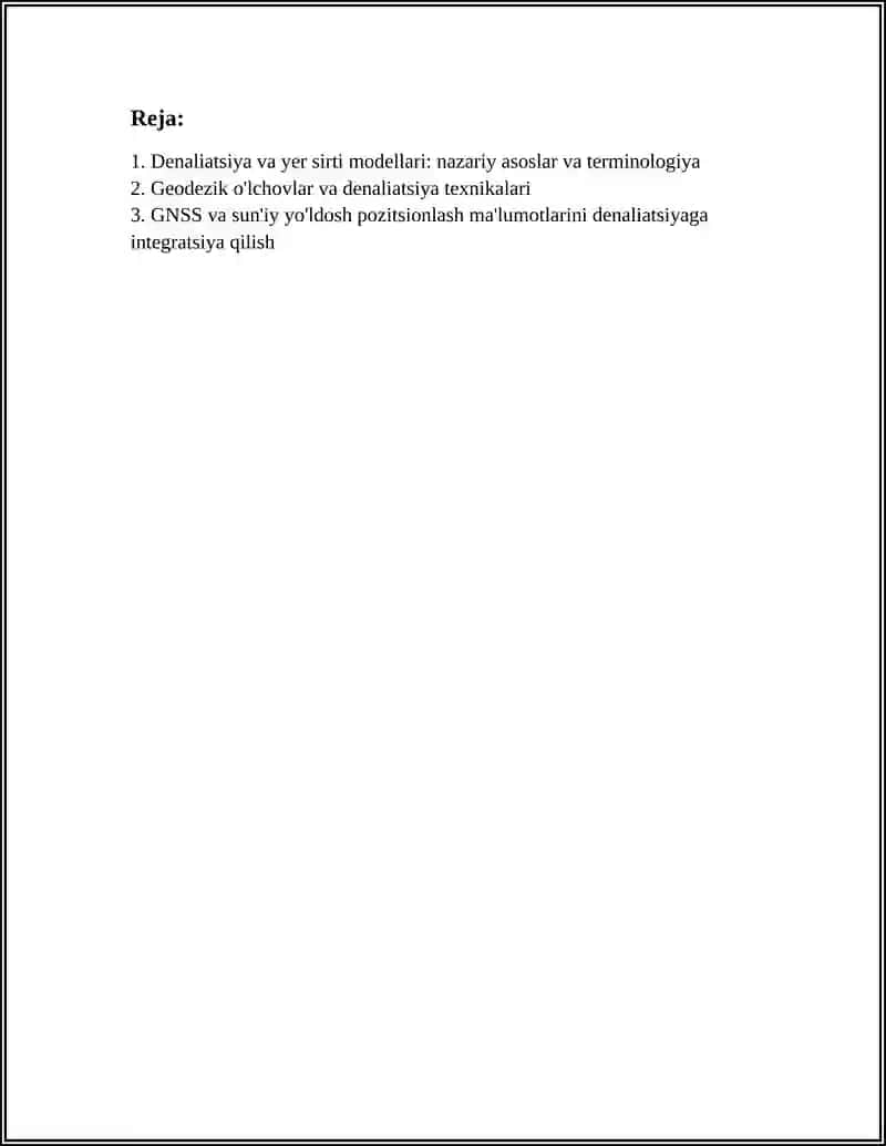 DENALIATSIYA VA YER SIRTI MODELLARI TEXNIK KOMPENSATSIYASI 2