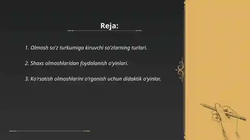 Olmosh so'zi turkumini o'rganishda ta'limiy o'yinlardan foydalanish 2