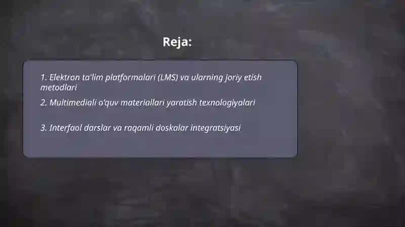 Elektron ta'lim platformalari (LMS) va ularning joriy etish metodlari 2