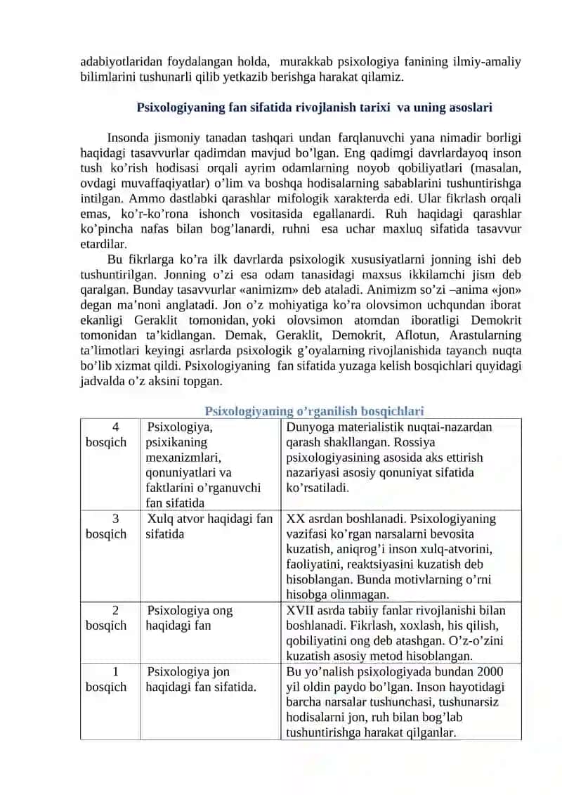 Umumiy psixologiya fanining predmeti, vazifalari va ilmiy tadqiqot metodlari 2