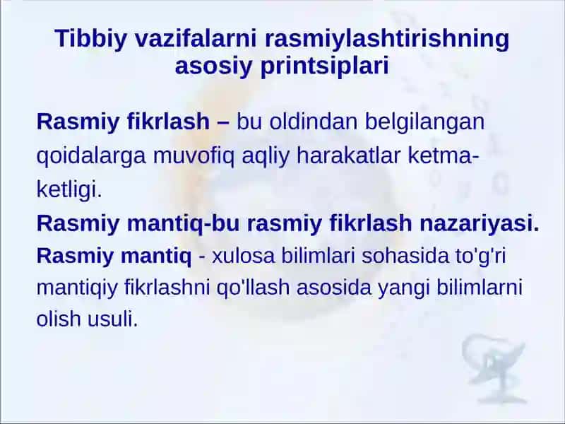 Tibbiy vazifalarni rasmiylashtirish 2