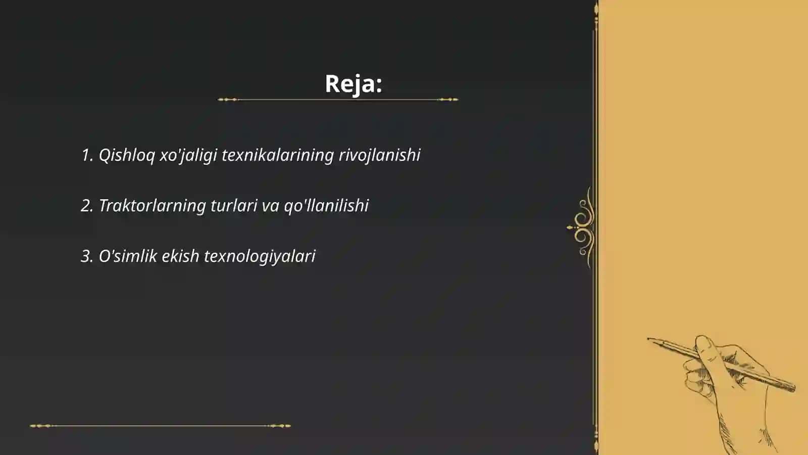 Qishloq xo'jaligida mexanizatsiyalashtirish 2
