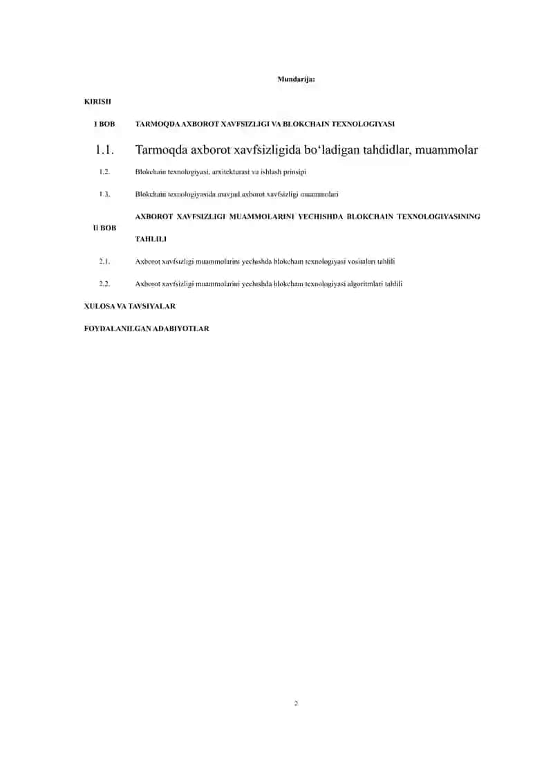 "Tarmoqda axborot xavfsizligi va blokchain texnologiyasi" 2