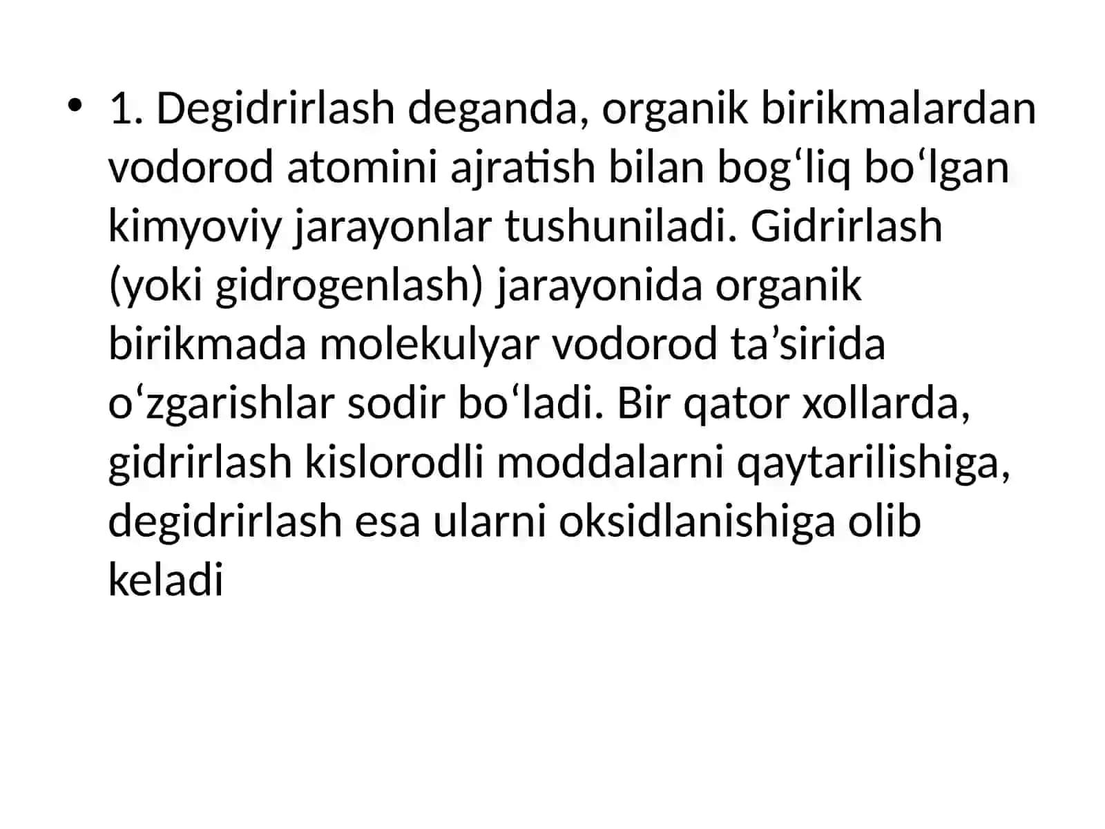 Degidrirlash va gidrirlash jarayonlari 2