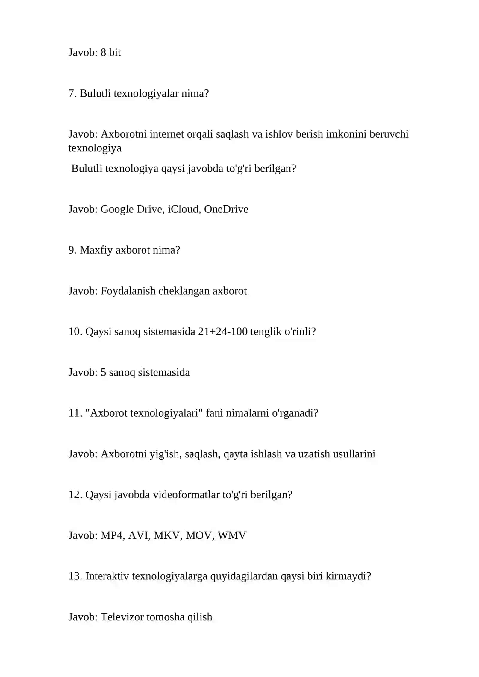 Agros test javoblari 2025 2