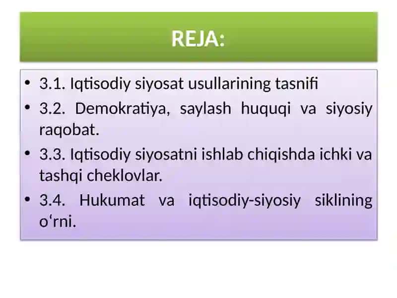 IQTISODIYSIYOSATNI ISHLABCHIQISHDA VOSITALARI VA CHEKLOVLAR 2