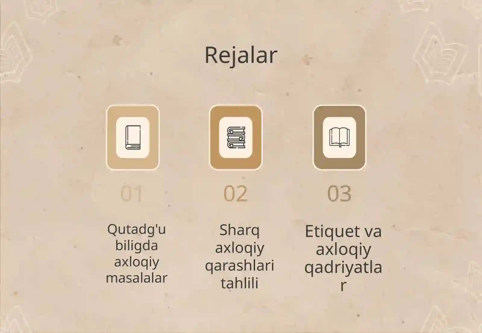 Qadimgi sharqdagi dastlabki axloqiy qarashlar."Qutadg'u bilig" asarida etiket muammolari. 2