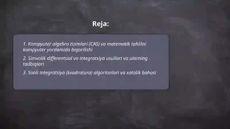 Kompyuter matematikasi tizimlari 2