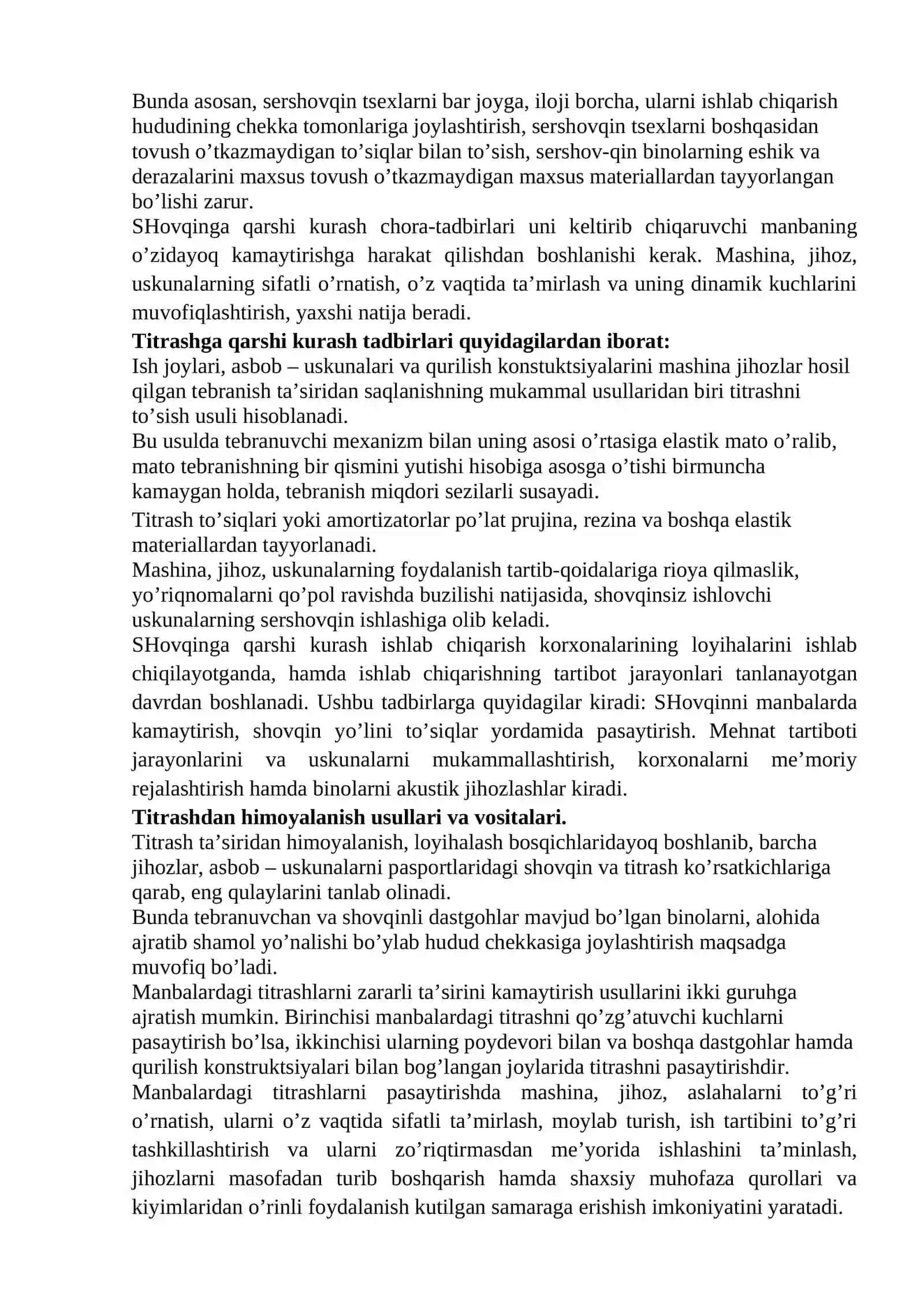 Shovqin va titrashning Zararlari 2
