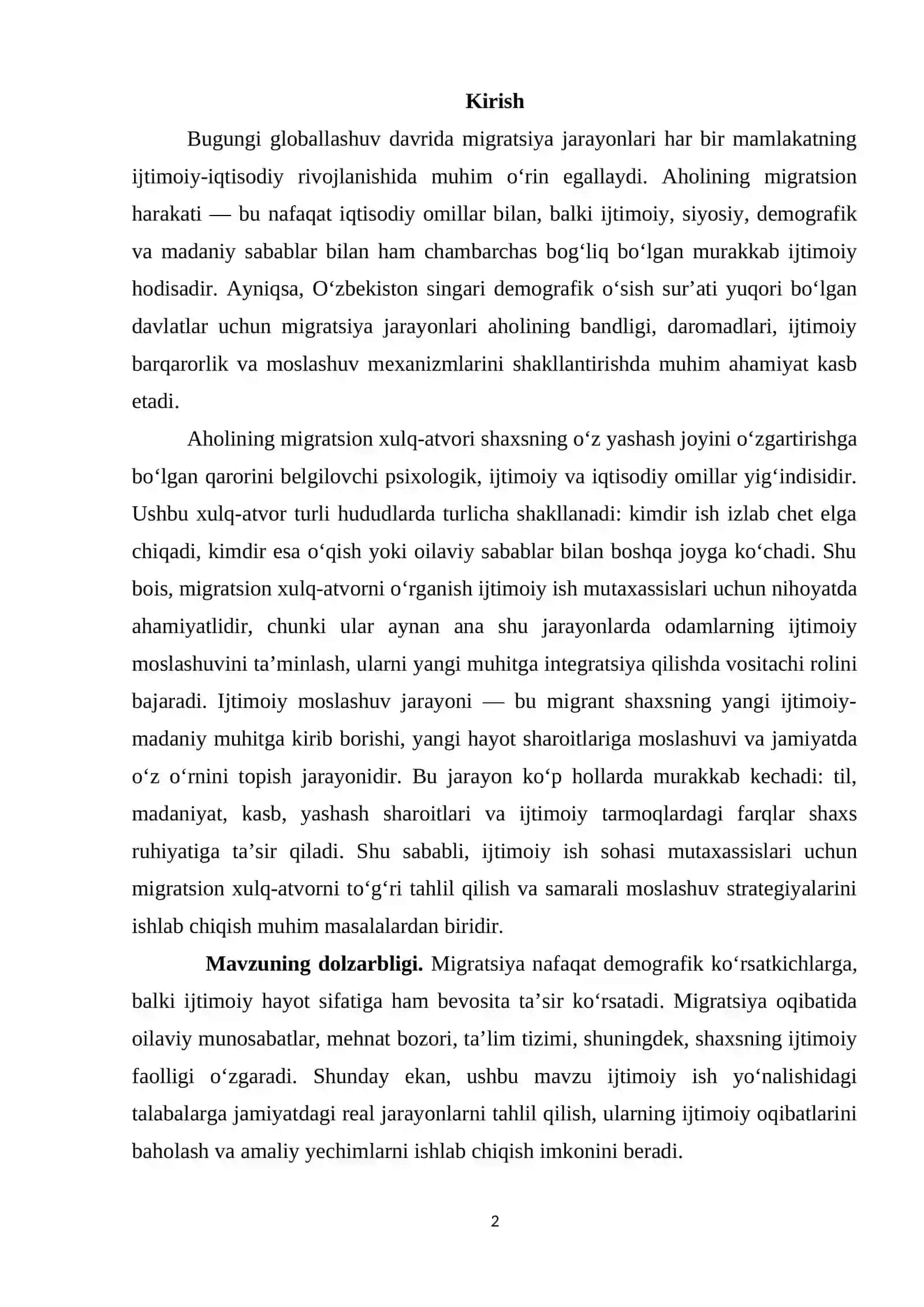 AHOLINING MIGRATSION XULQ-ATVORI VA IJTIMOIY MOSLASHUV JARAYONLARI 2