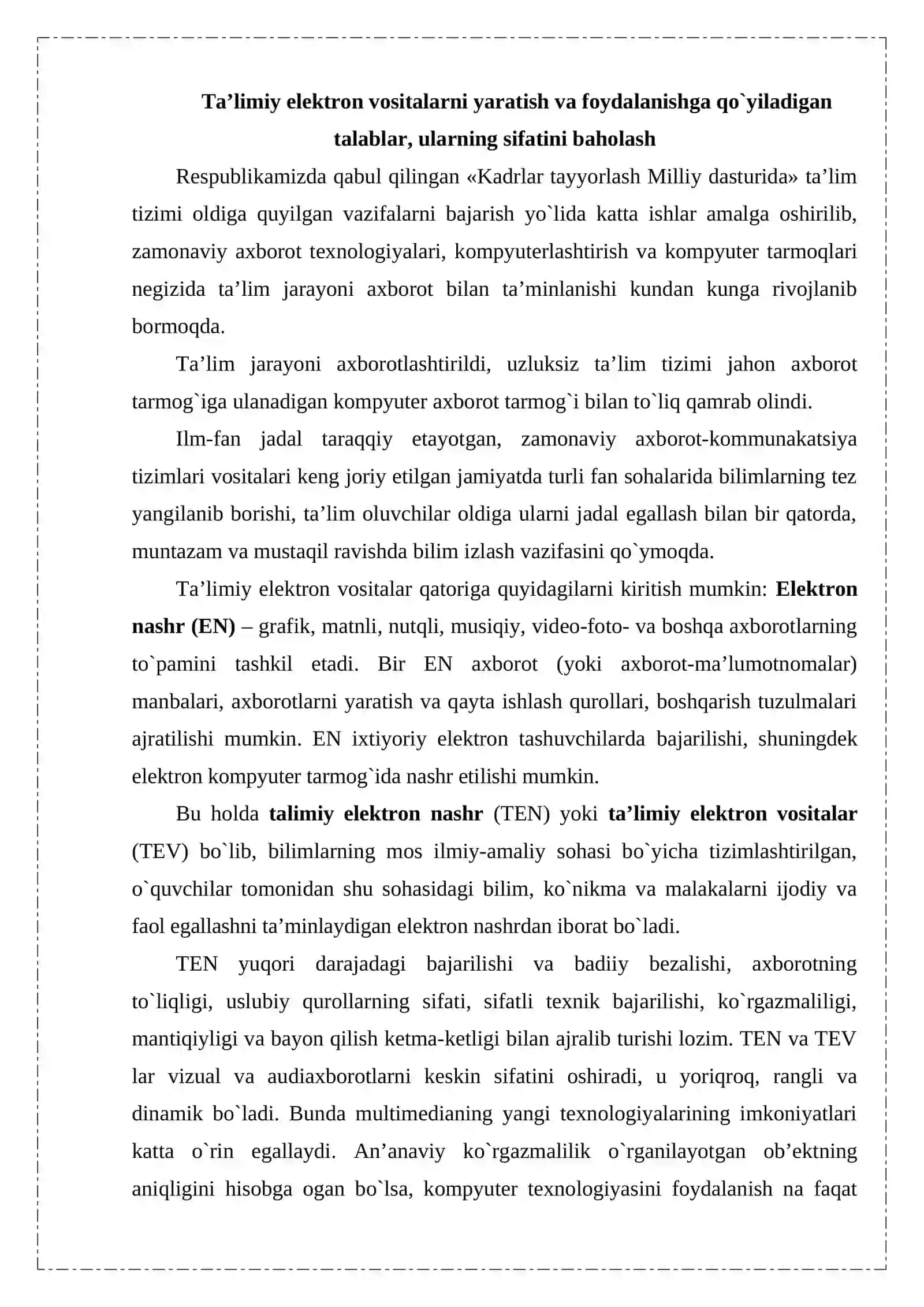 Ta’limiy elektron vositalar va ularni qo`llash 2