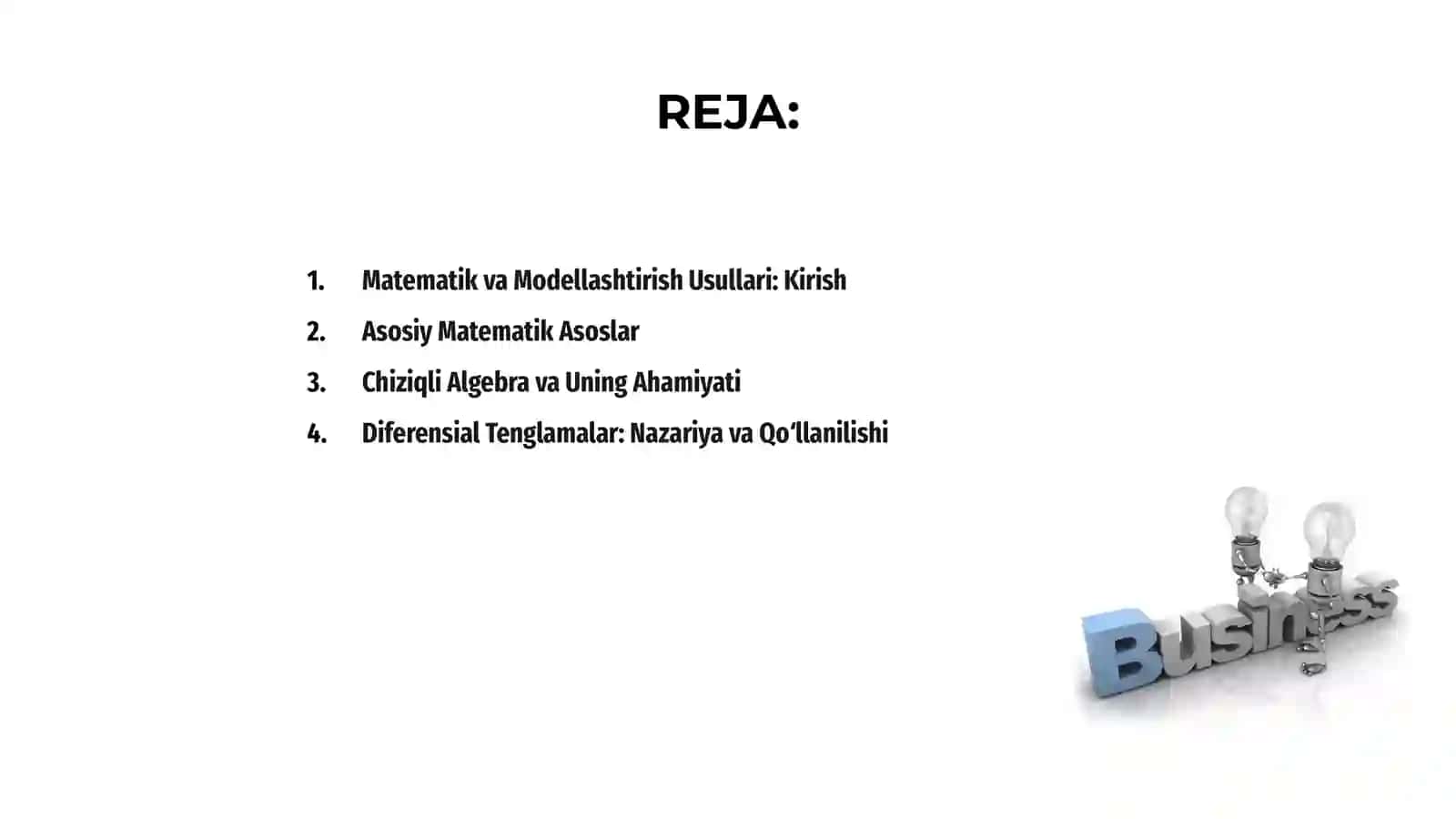 Matematik va Modellashtirish Usullari 2