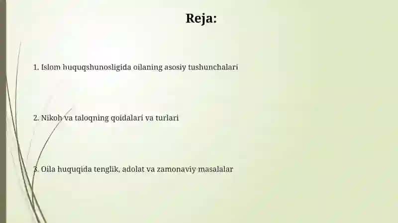 Islom huquqshunosligida oila, nikoh, taloq, zihor, idda tushunchalarini taʼriflash 2