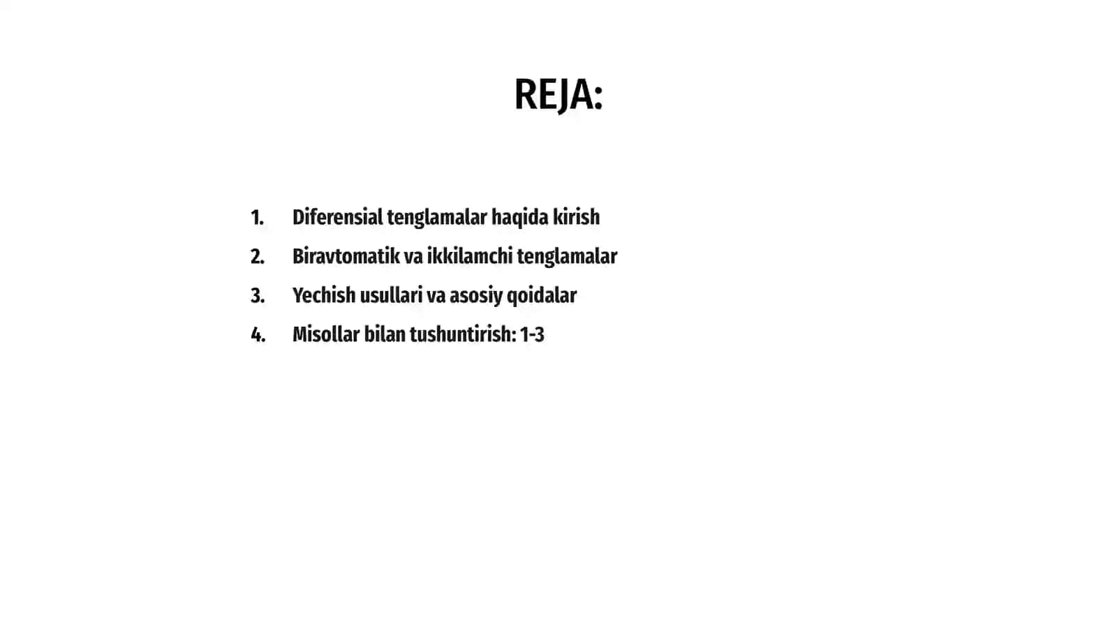 Eng sodda diferensial tenglamalarni yechish 2