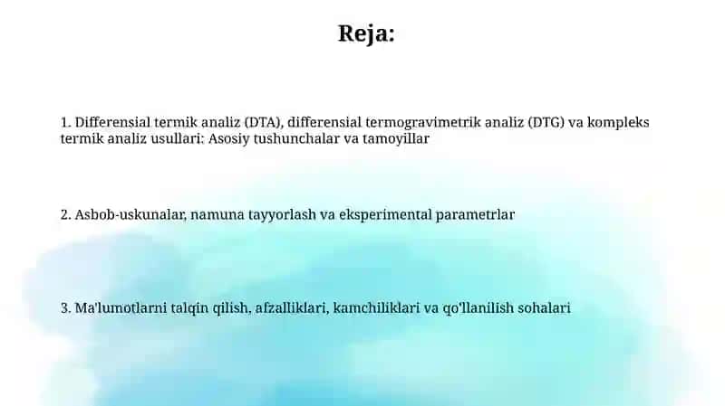 Differensial termik analiz (DTA), differensial termogravimetrik analiz (DTG) 2