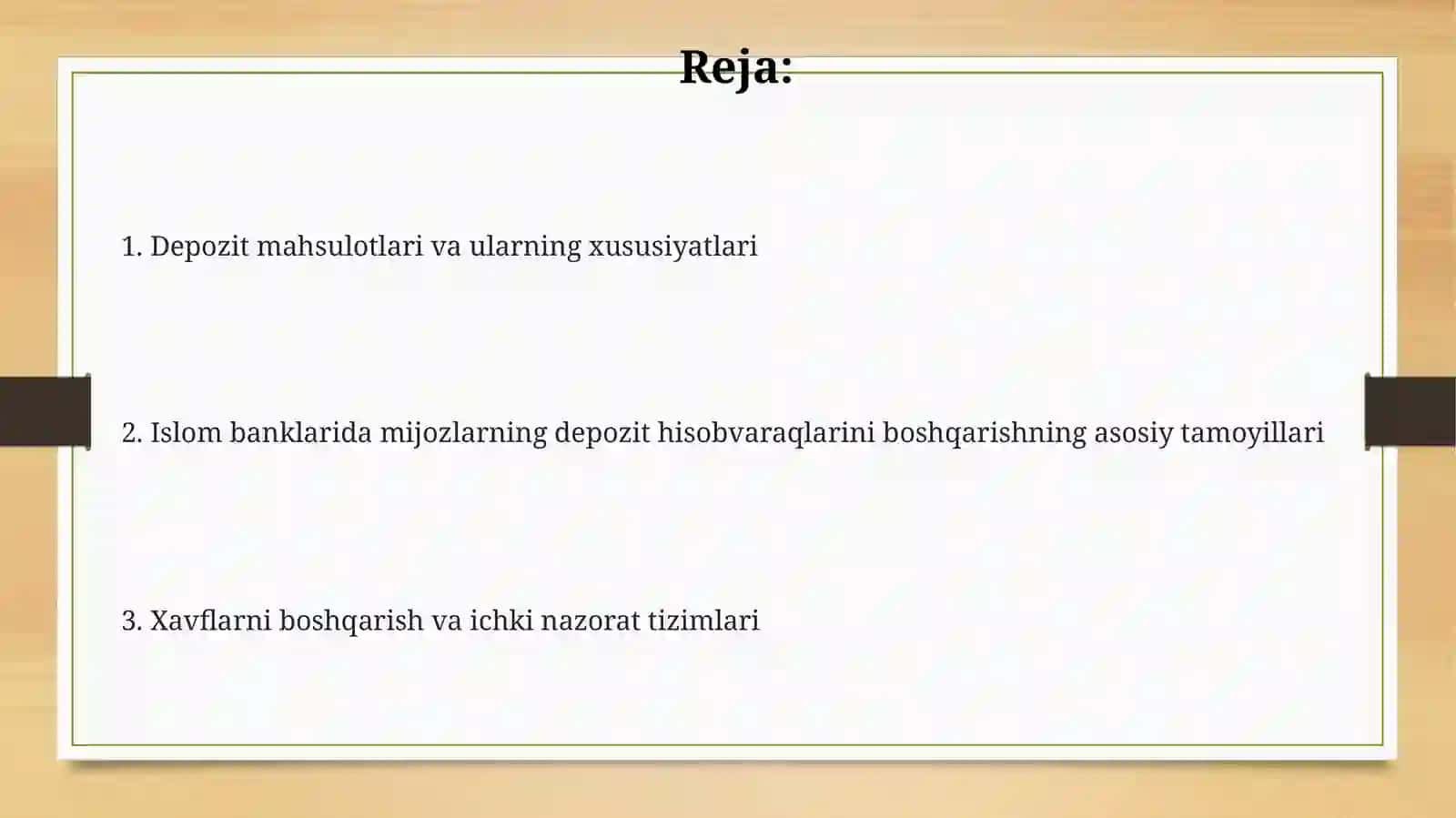 Ислом банкларимижозларнинг омонат ҳисобларини бошқариш 2