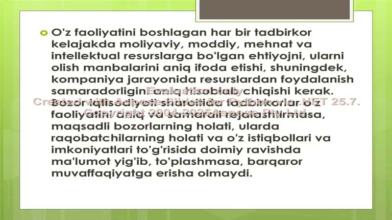 Biznes-rejaning mohiyati va vazifalari 2