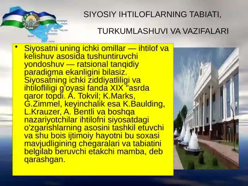 SIYOSIY IHTILOFLARNING TABIATI, TURKUMLASHUVI VA VAZIFALARI 2