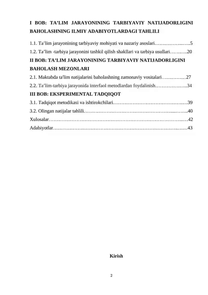 TAʼLIM JARAYONINING TARBIYAVIY NATIJADORLIGINI BAHOLASH. 2