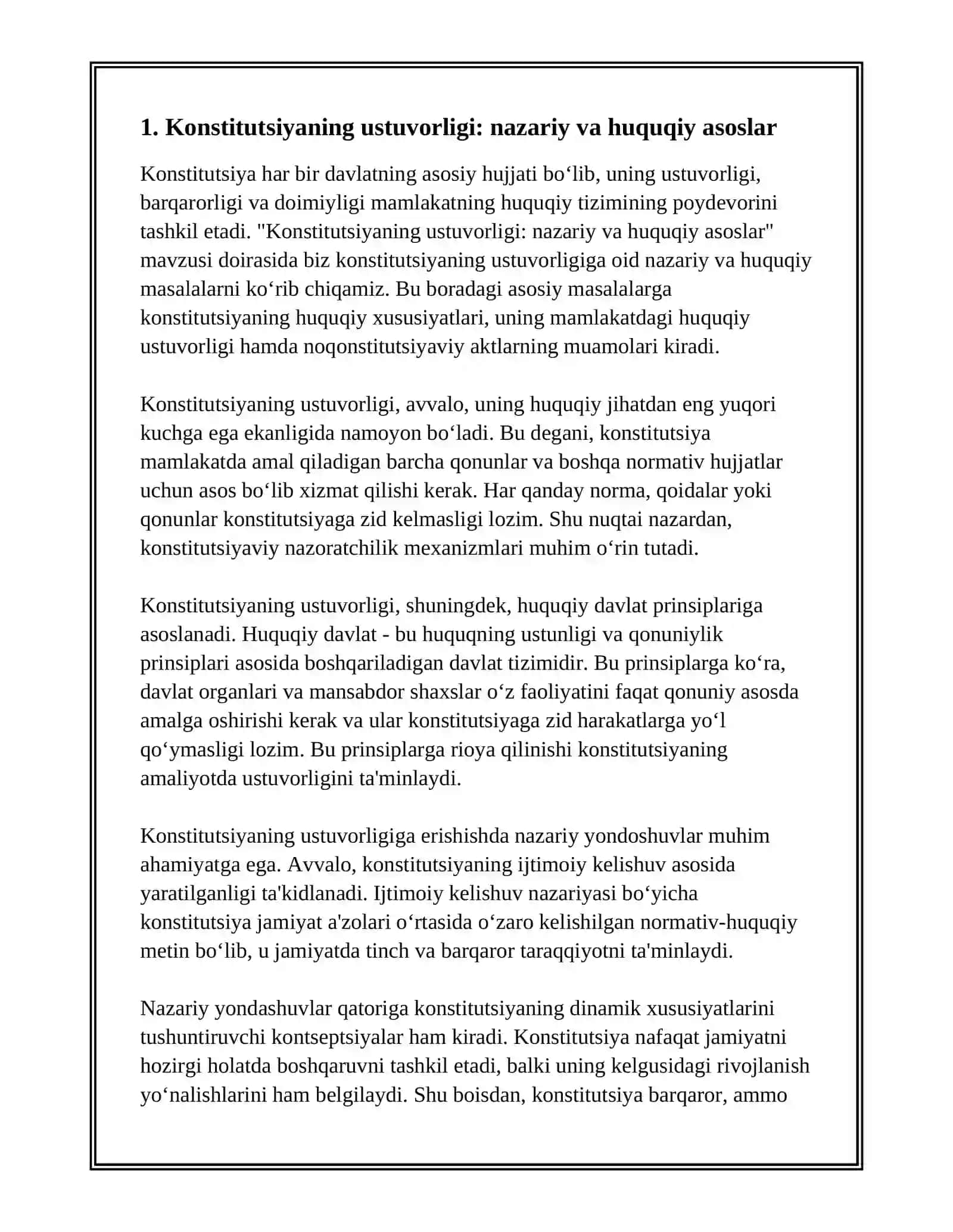 KONSTITUTSIYANING USTUVORLIGI VA UNI AMALGA OSHIRISH MEHANIZMLARI 2
