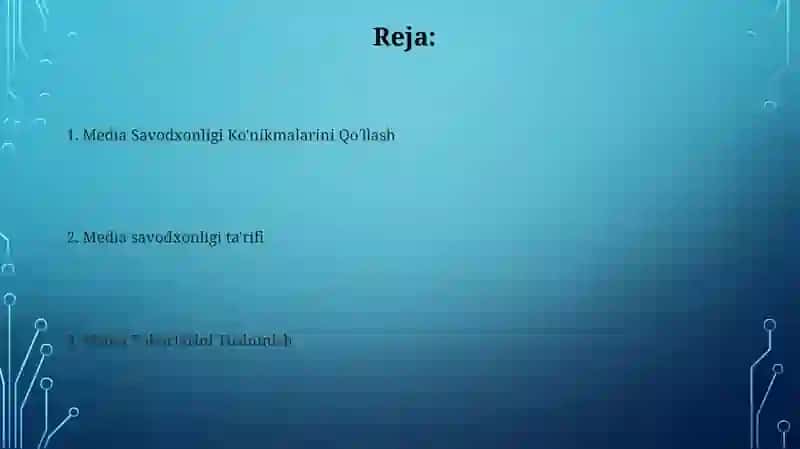 Media Savodxonligi Ko'nikmalarini Qo'llash 2