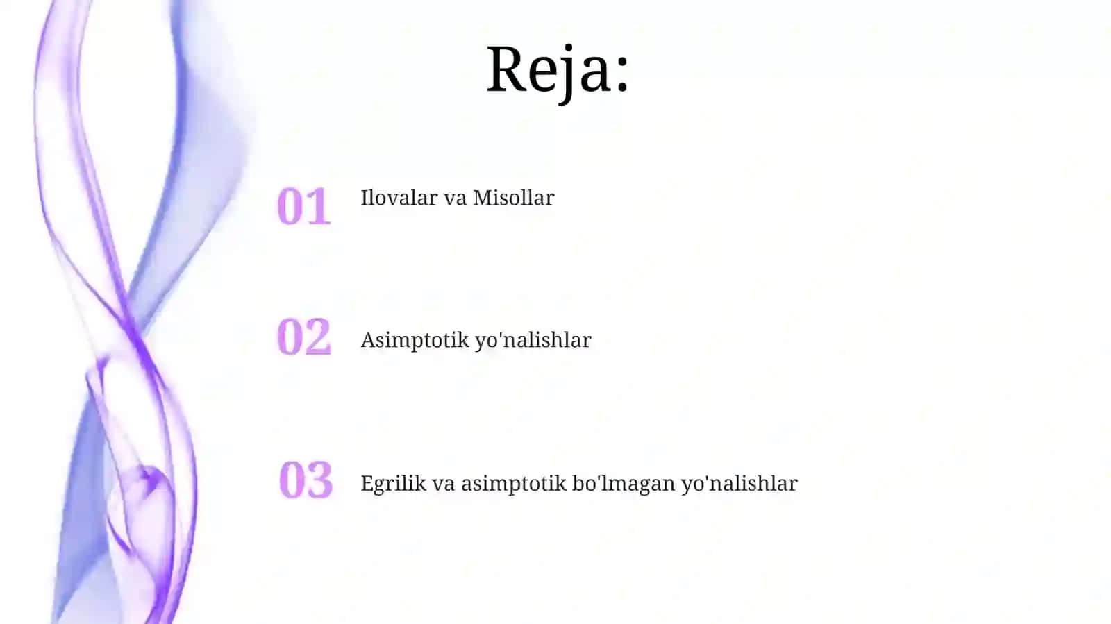 Asimtotlik va asimtotik yo'nalishlari 2-tartibli chiziqlarning o'rganilishi 2