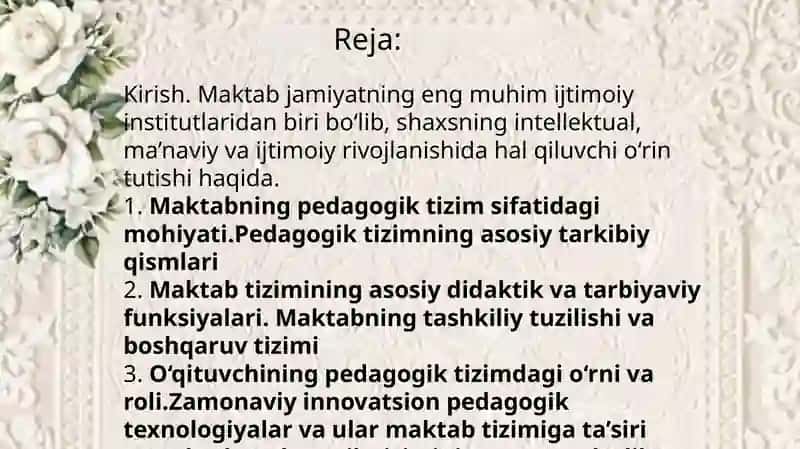 Maktab - pedagogik tizim sifatida 2