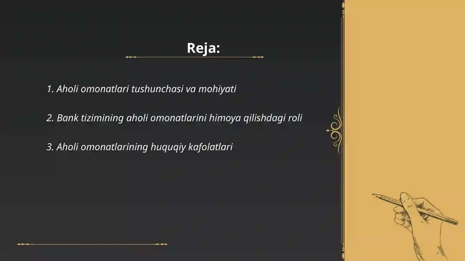 Aholi omonatlarini kafolatlashning huquqiy asoslari 2