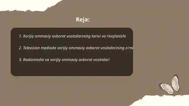 Xorijiy ommaviy axborot vositalari va ularning mediadagi o'rni 2