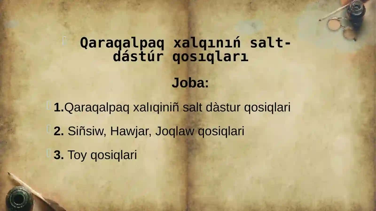 Qaraqalpaq xalqınıń salt-dástúr qosıqları 2