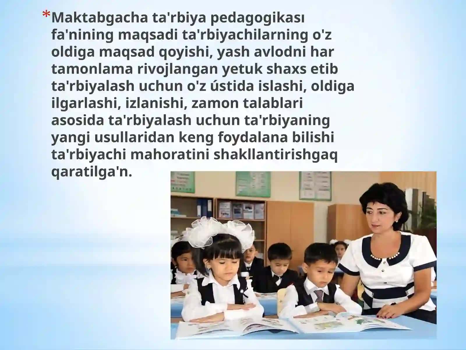 Maktabgacha pedagogikaning umumiya asoslari. Maktabgacha pedagogika fanining predmeti va vazifalari 2