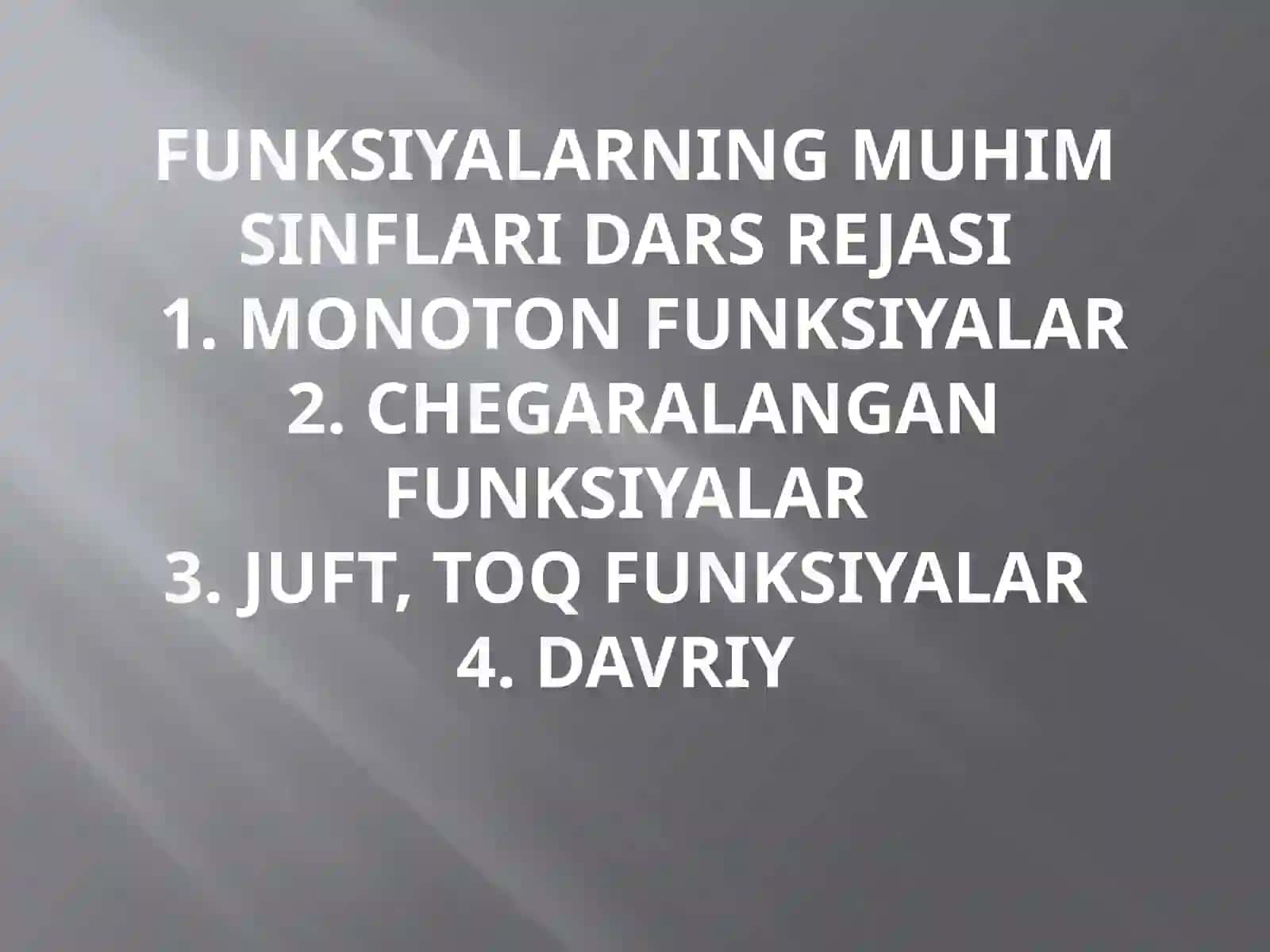 Matematika Analizi Fanidan Mustaqilishi 2