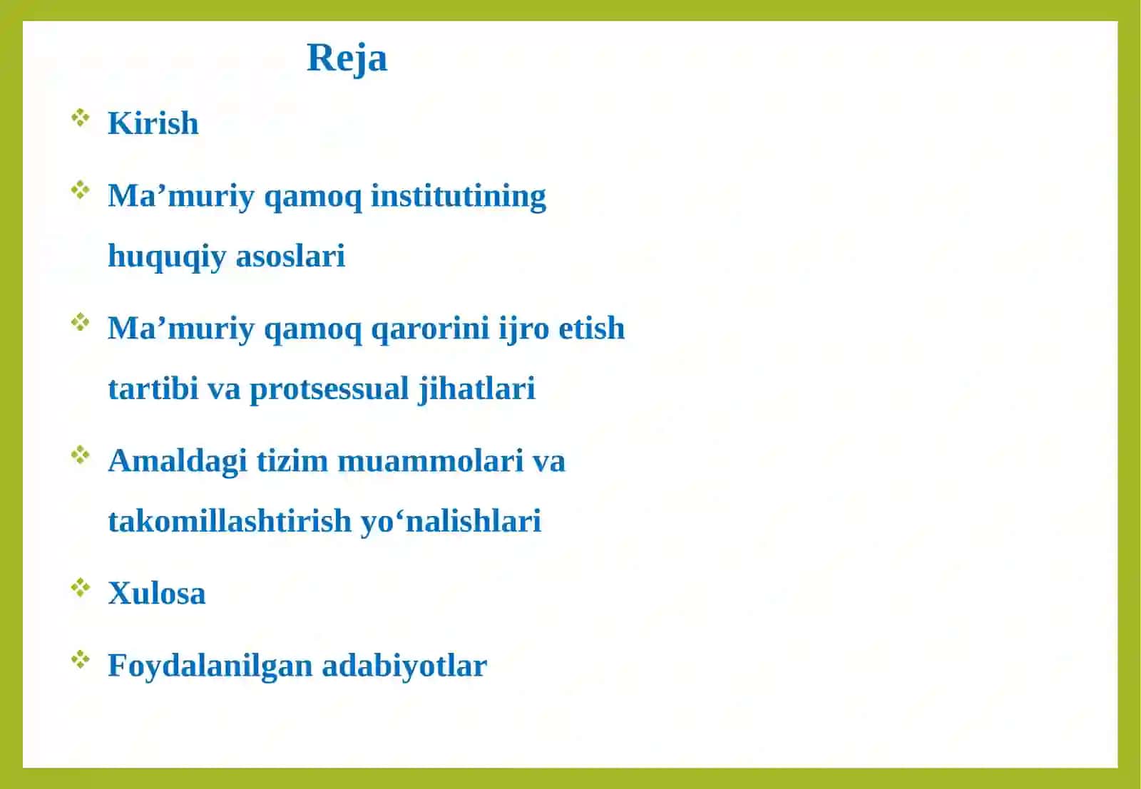 Ma’muriy qamoqqa olish to’g’risidagi qarorni ijro etish bo’yicha ish yuritish 2