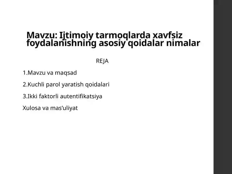 Ijtimoiy tarmoqlar va xavfsiz foydalanish 2