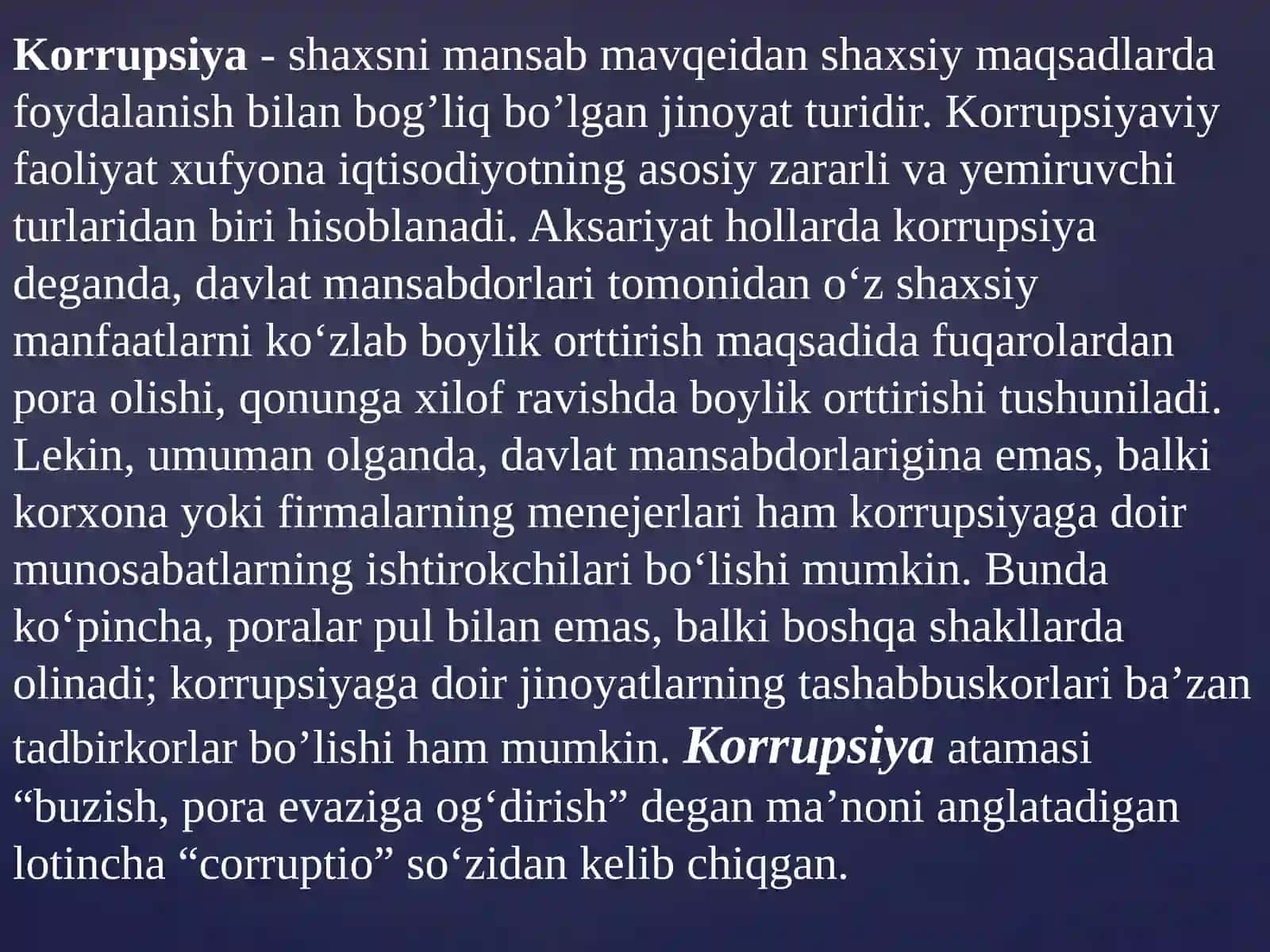 Global korrupsiya ijtimoiy-madaniy inqiroz oqibati 2