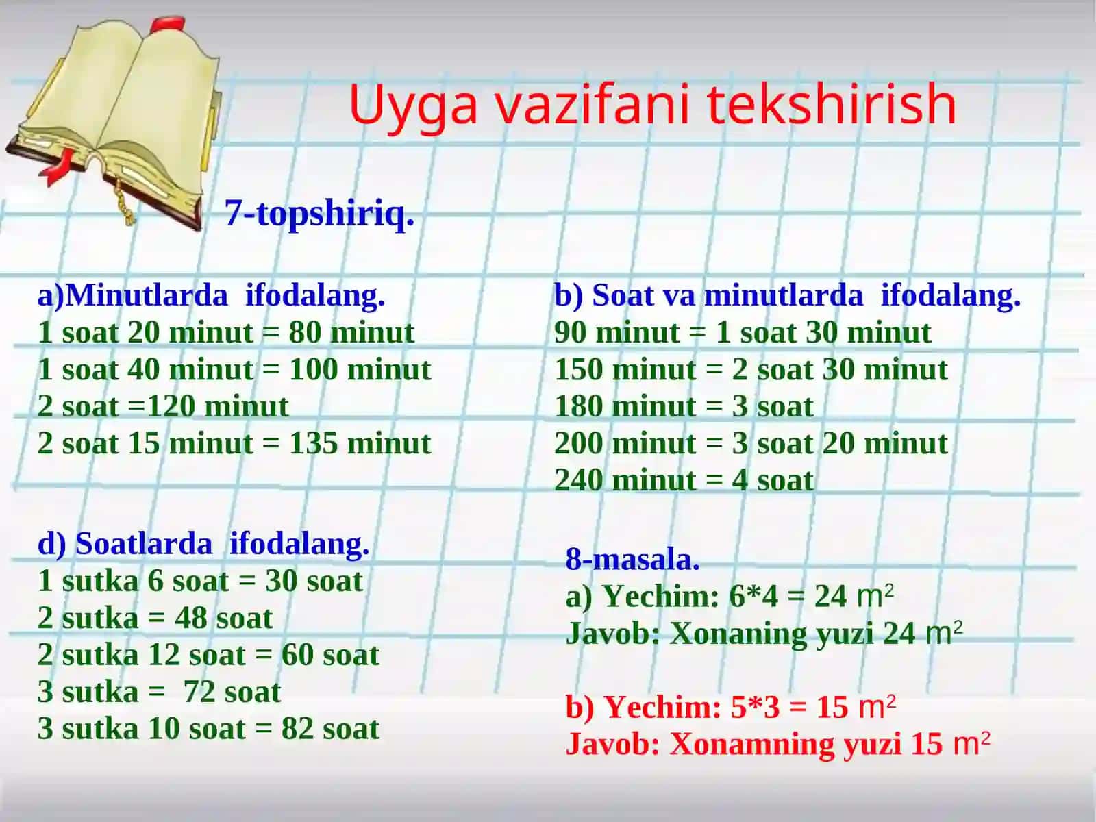 Vaqt o‘lchov birliklari orasidagi munosabat 2