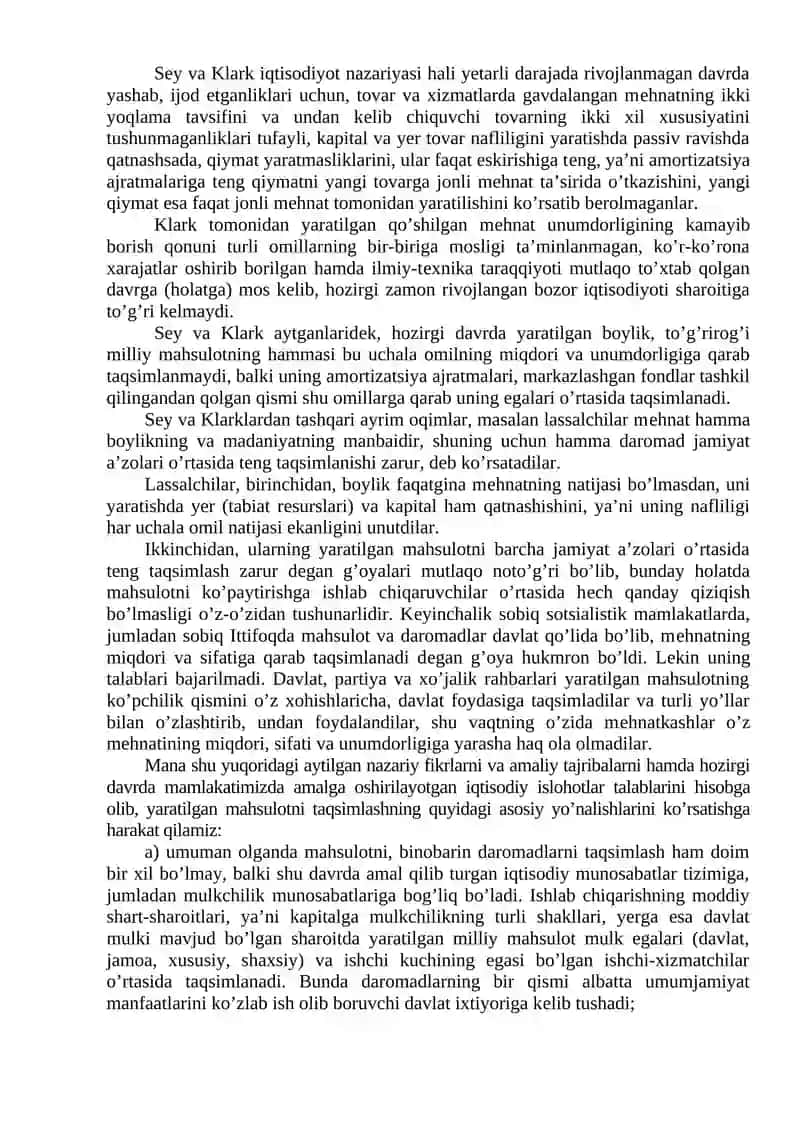 Yaratilgan mahsulot va daromadlarning taqsimlanish tamoyillari 2