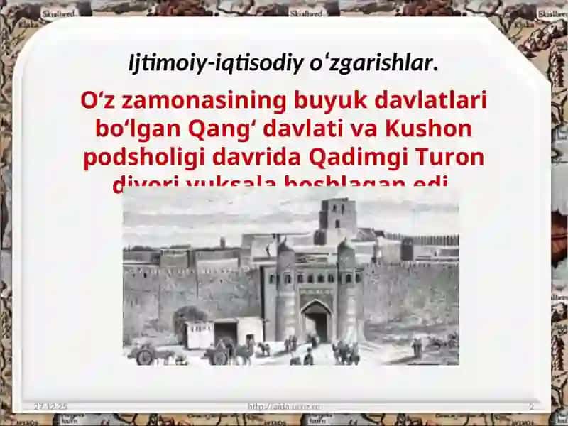 Markaziy Osiyodagi ijtimoiy iqtisodiy oʻzgarishlar 2