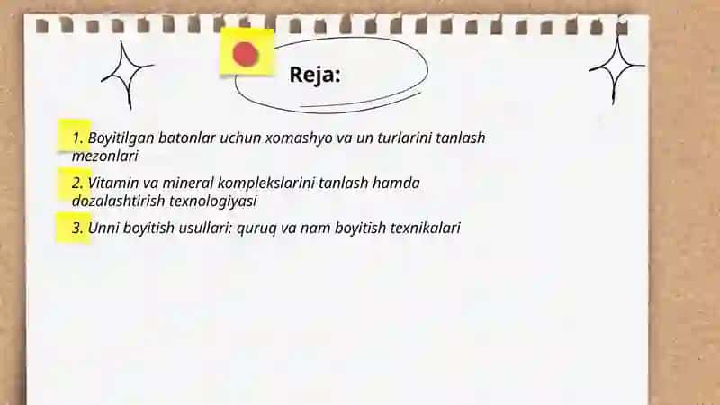 Boyitilgan baton mahsulotlarini ishlab chiqarishning texnologik jarayonlari 2